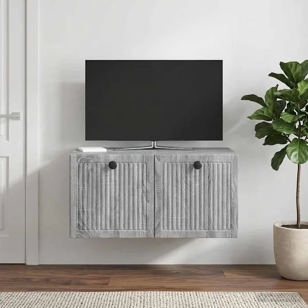 Meuble TV mural Sonoma gris 59,5 x 41 x 30 cm Bois d'ingénierie