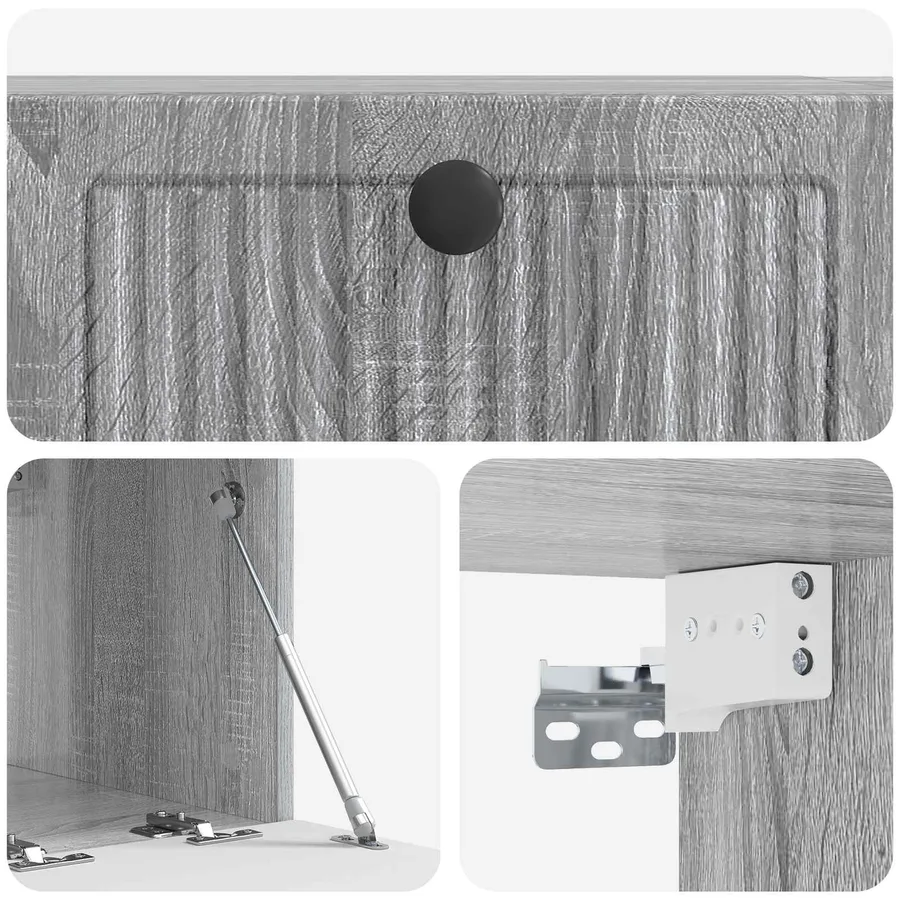 Meuble TV mural Sonoma gris 59,5 x 41 x 30 cm Bois d'ingénierie - 9