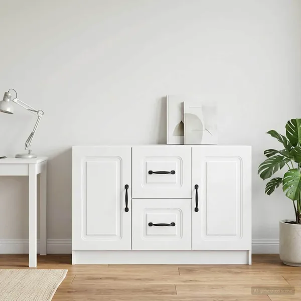 Buffet Blanc 89 x 34,5 x 57 cm Bois d'ingénierie