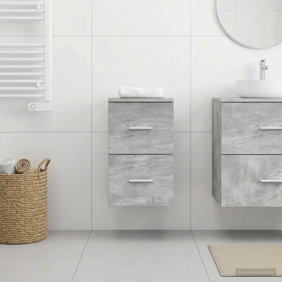Meuble de Salle de Bain In-between Gris béton 30 x 35 x 50 cm