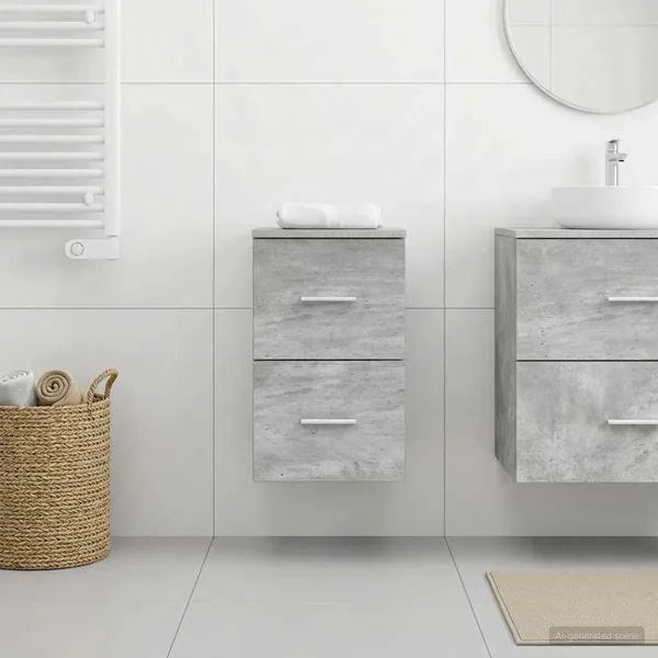 Meuble de Salle de Bain In-between Gris béton 30 x 35 x 50 cm