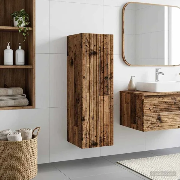 Cabinet de Salle de Bain Mural Bois ancien 33 x 34,5 x 60 cm