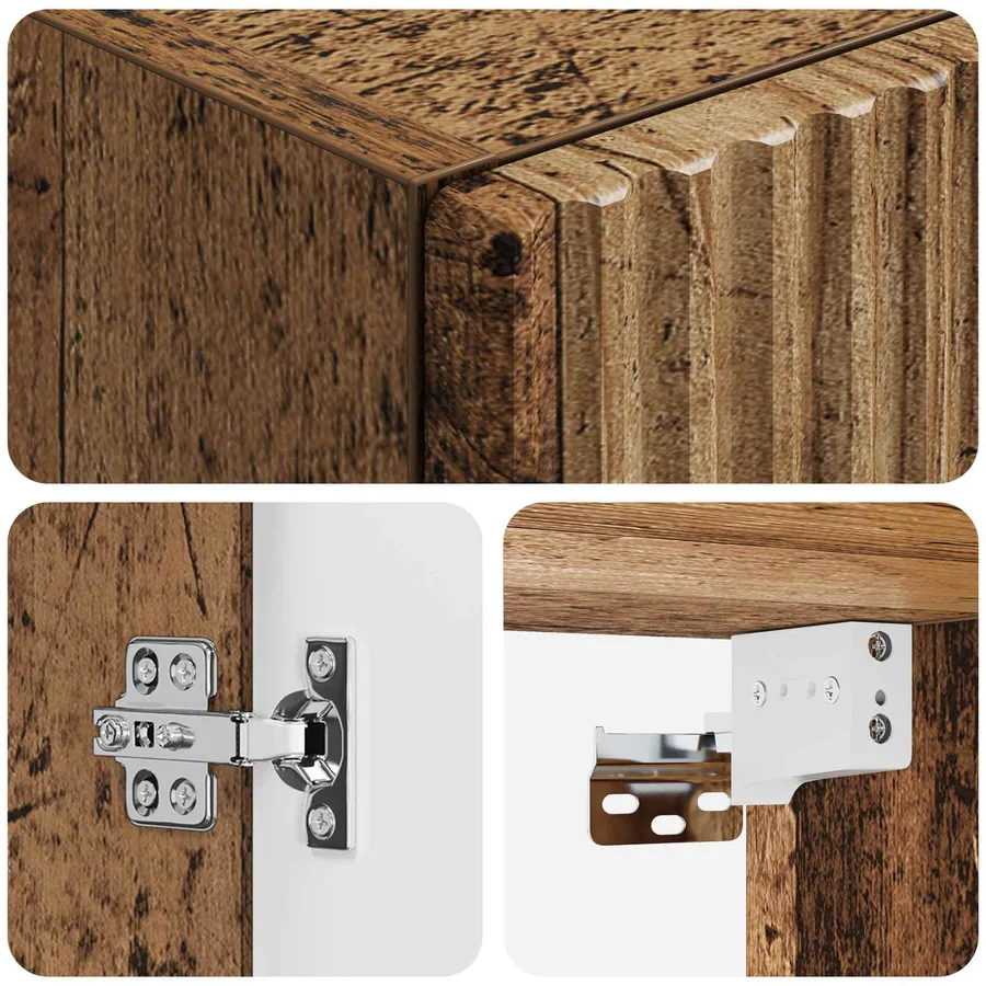 Cabinet de Salle de Bain Mural Bois ancien 33 x 34,5 x 60 cm - 6