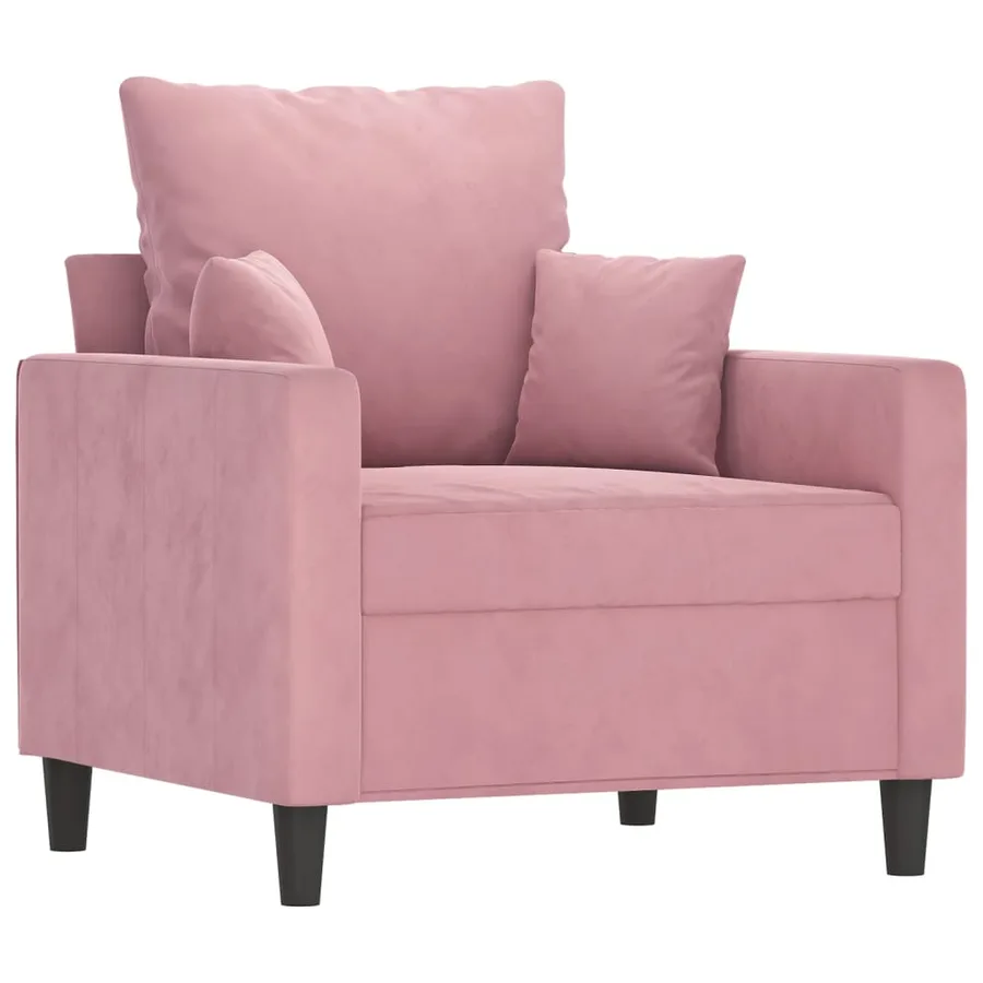 Fauteuil avec repose-pied Rose 60 cm Velours - 4
