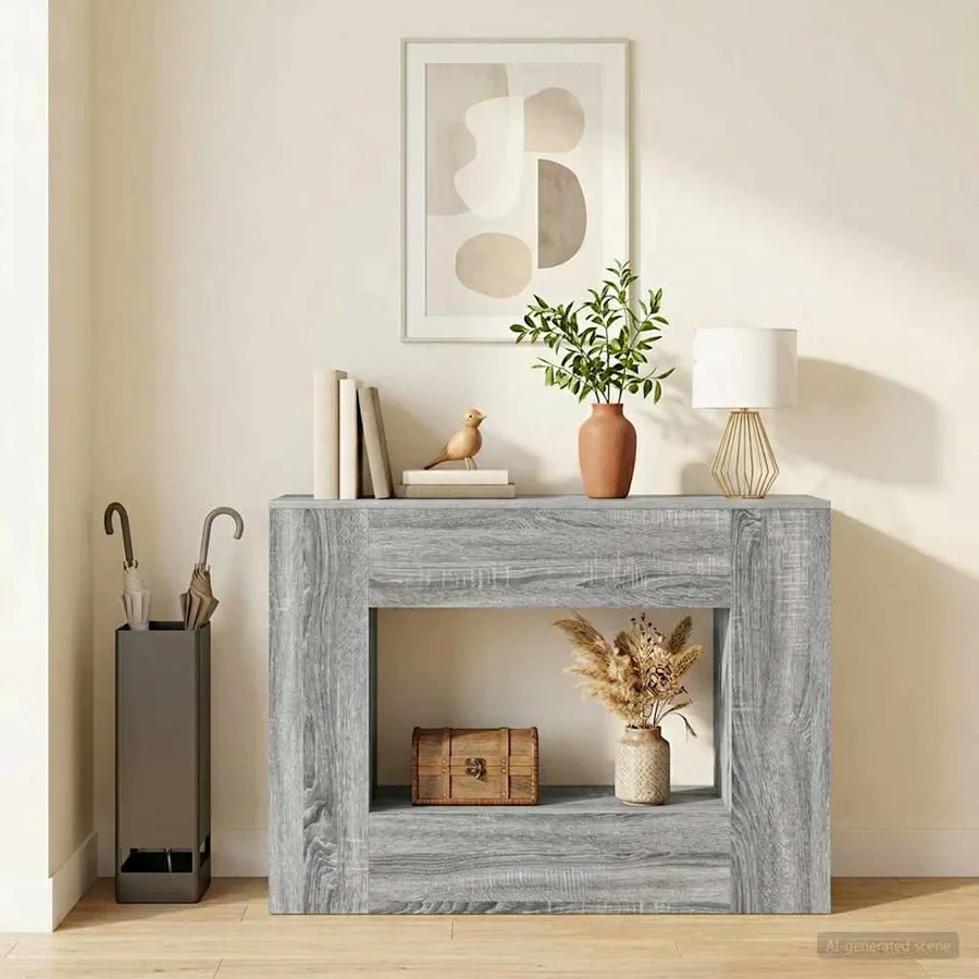 Table console 101 x 29 x 74 cm Gris - 4