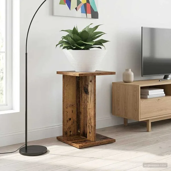 Support de Plante Bois ancien 25 x 25,5 x 40,5 cm