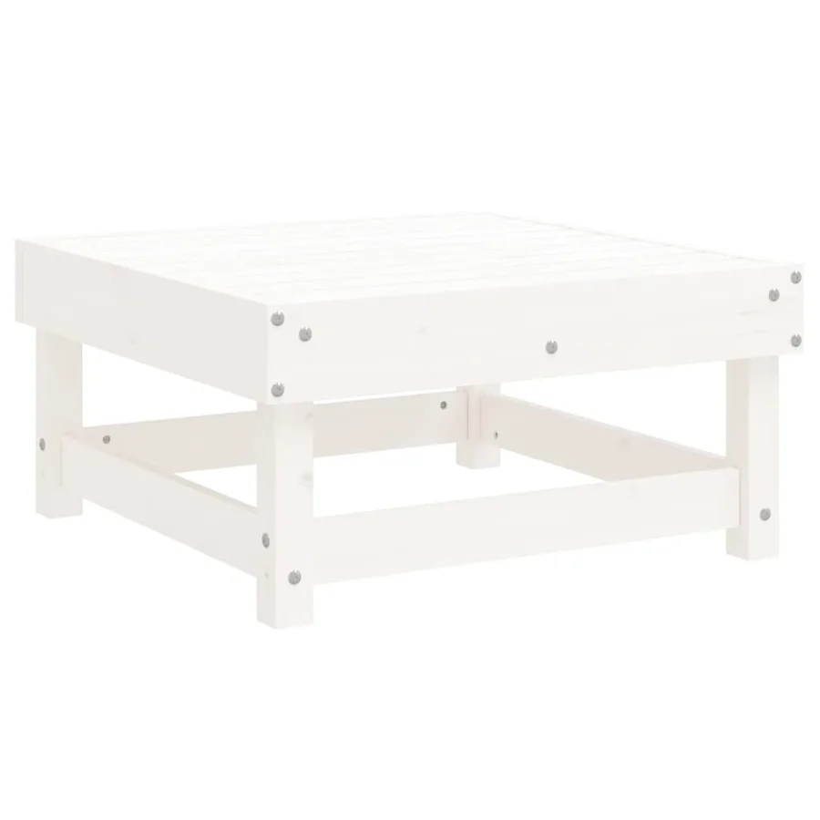 Salon de jardin 6 pcs Blanc Bois de pin massif - 4