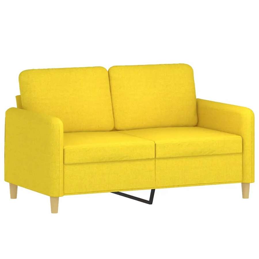Canapé 2 places avec oreillers jaune clair 120 cm tissu - 4
