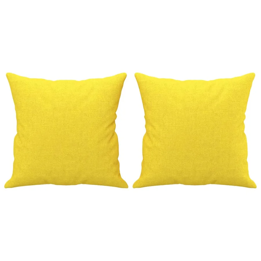 Canapé 2 places avec oreillers jaune clair 120 cm tissu - 5