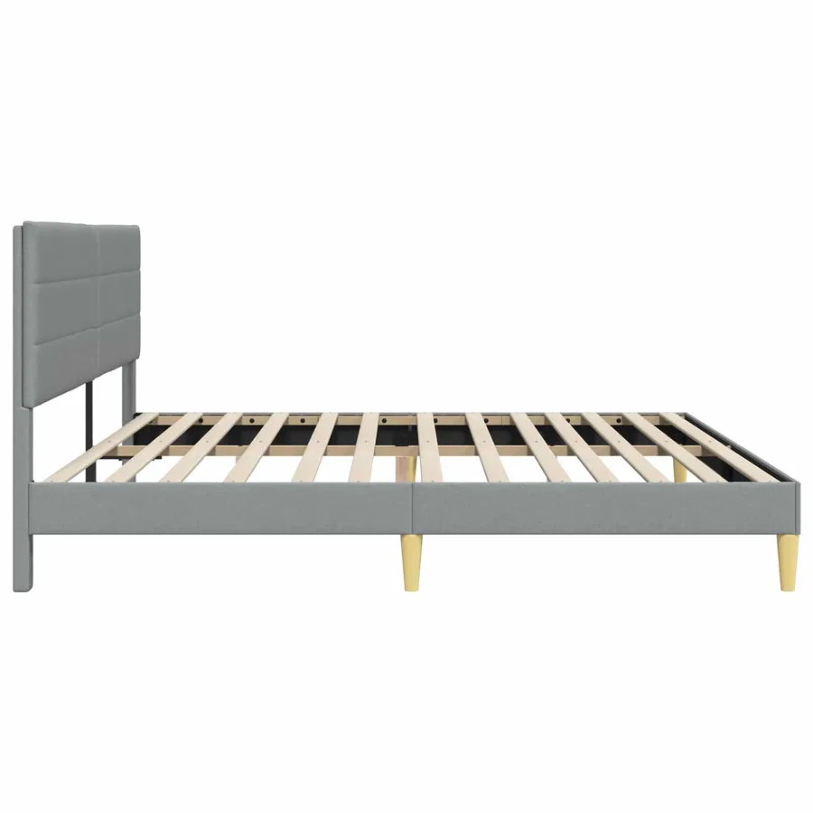Cadre de lit avec tête de lit Gris clair 180 x 200 cm Tissu - 5