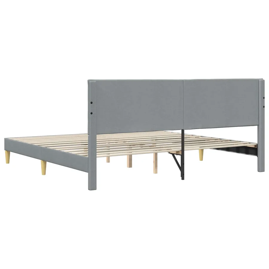 Cadre de lit avec tête de lit Gris clair 180 x 200 cm Tissu - 6