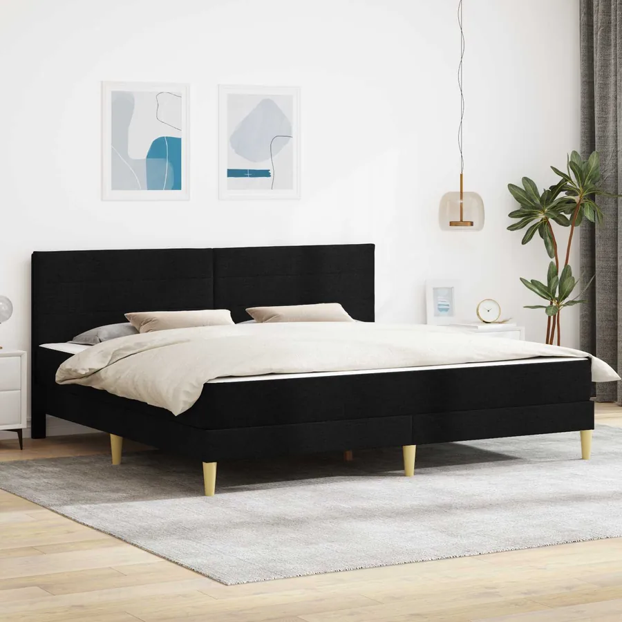 Cadre de lit Noir 180 x 200 cm Polyester