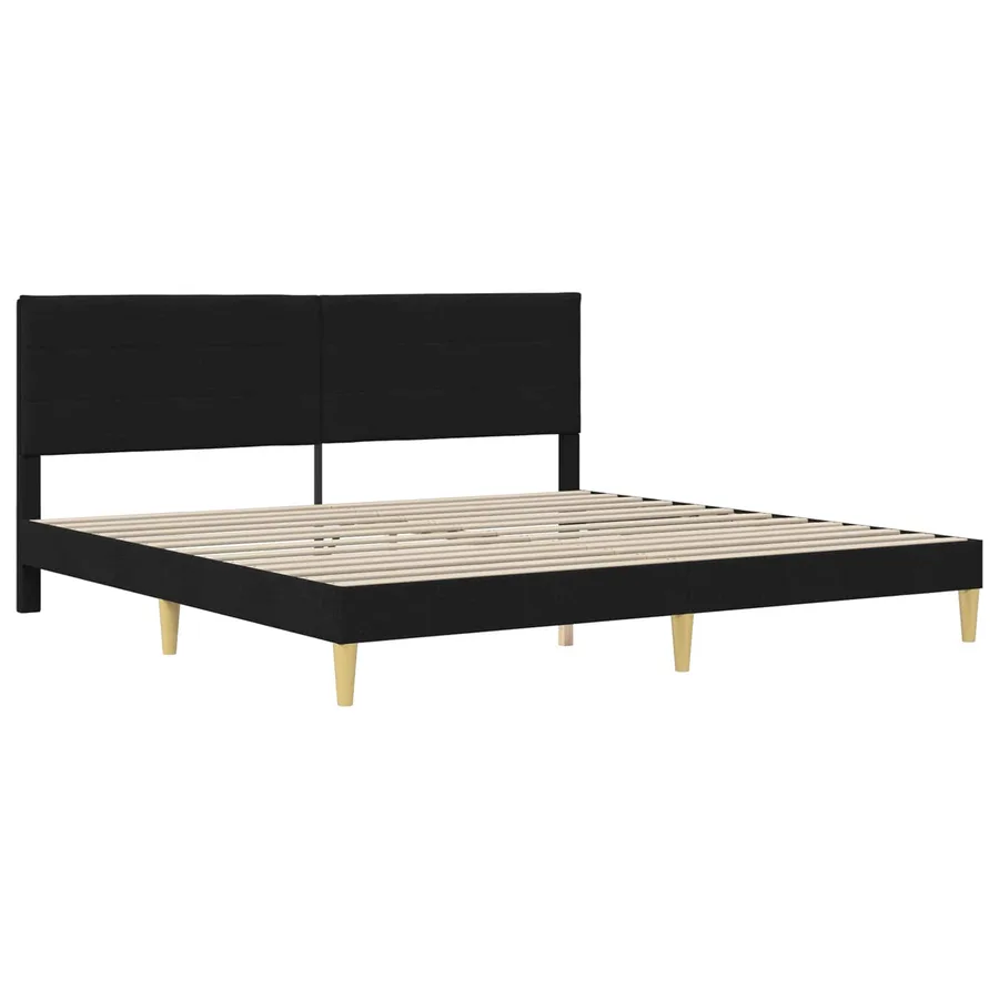 Cadre de lit Noir 180 x 200 cm Polyester - 4