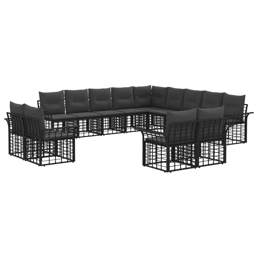 Ensemble de canapés d'extérieur 13 pcs Noir et Gris foncé - 2