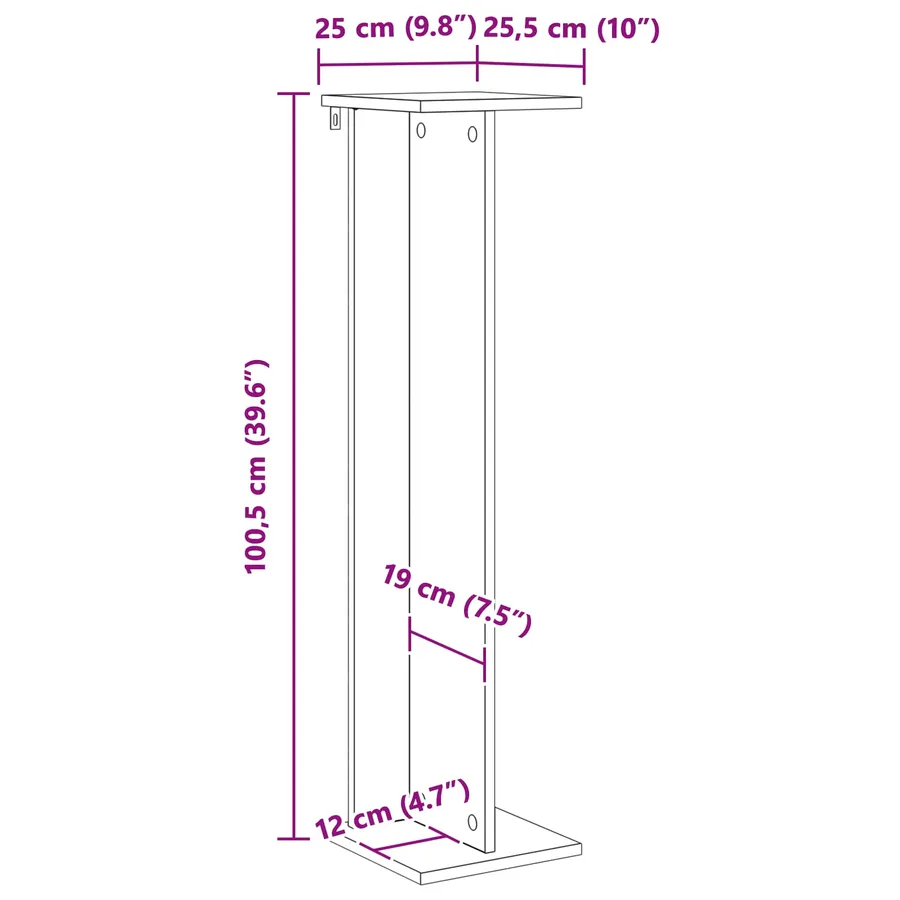 Support de Plante 2 pc Blanc 25 x 25,5 x 100,5 cm - 8