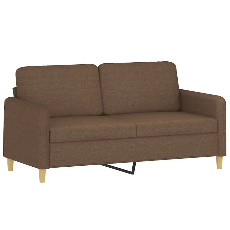 Canapé 2 places avec oreillers décoratifs marron 140 cm tissu - 4