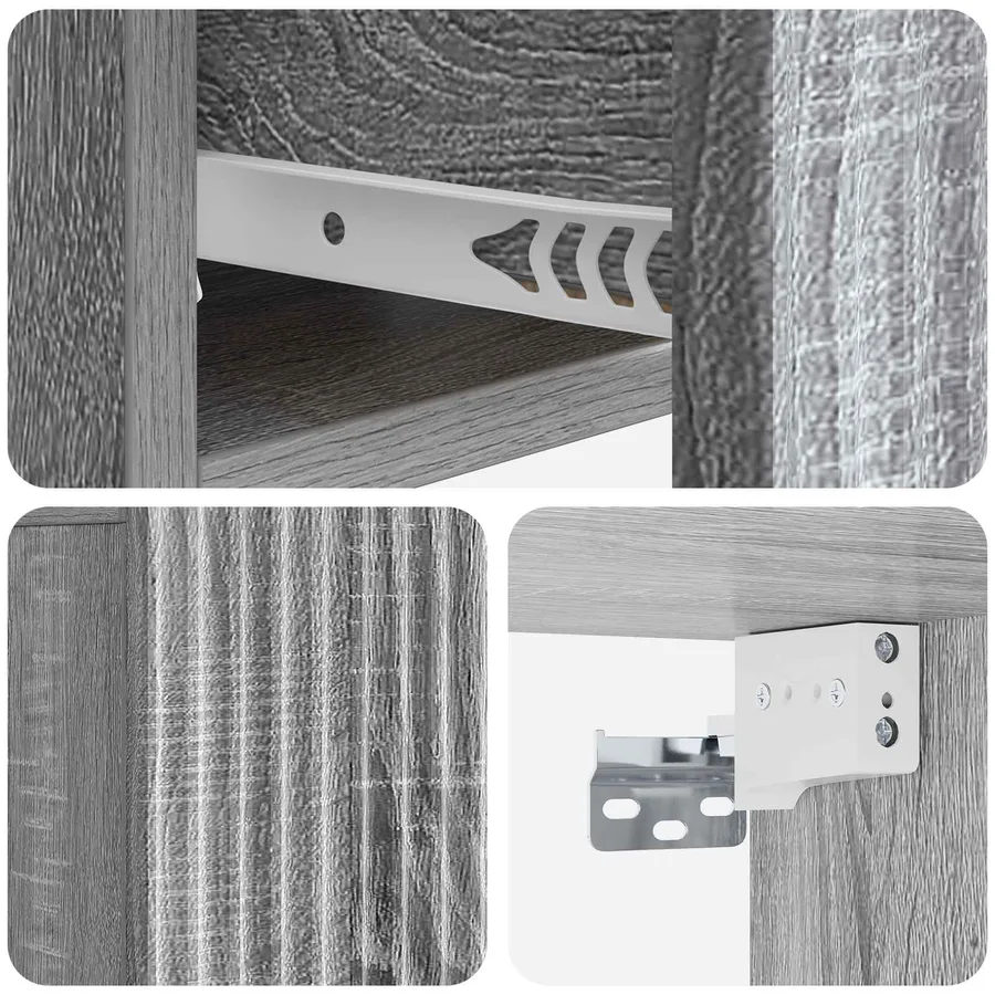 Cabinet de chevet mural Sonoma gris 49 x 34,5 x 20 cm - 8
