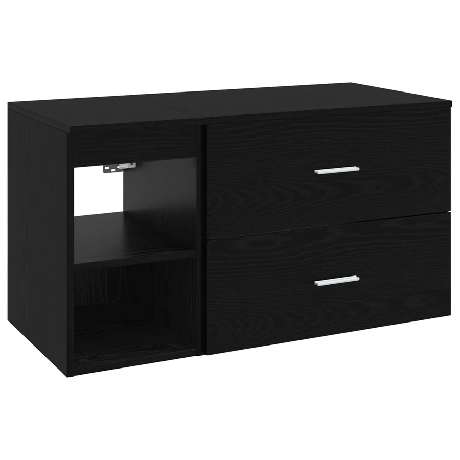 Ensemble de mobilier de salle de bain 2 pcs Chêne noir - 2
