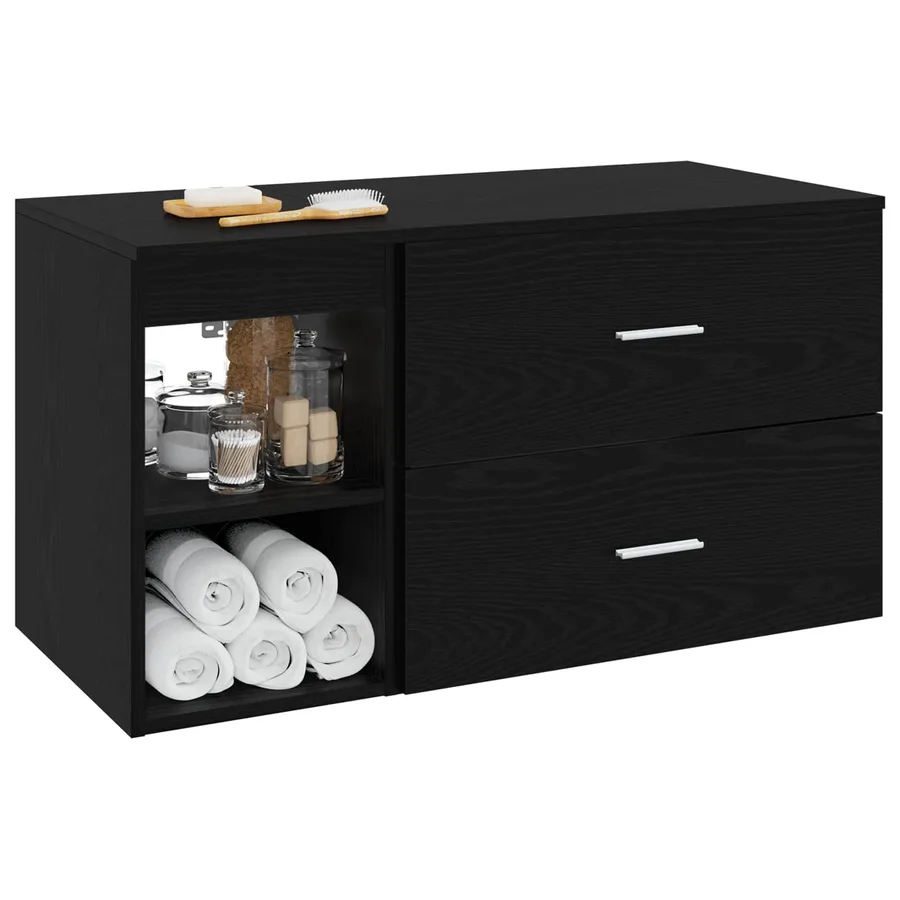 Ensemble de mobilier de salle de bain 2 pcs Chêne noir - 3
