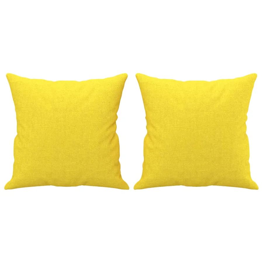 Ensemble de canapés 3 pcs avec coussins jaune clair tissu - 8
