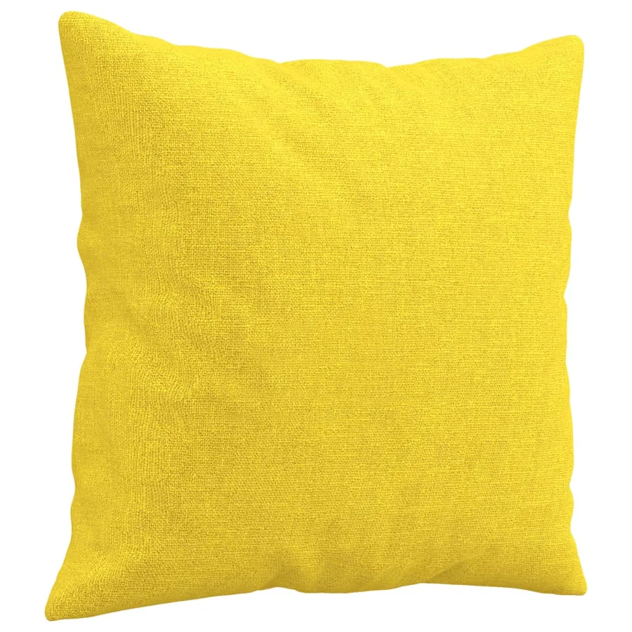 Ensemble de canapés 3 pcs avec coussins jaune clair tissu - 9