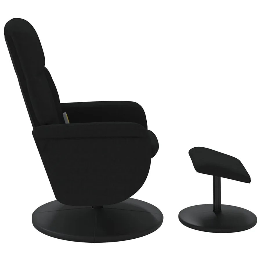 Fauteuil de massage inclinable avec repose-pied noir velours - 5