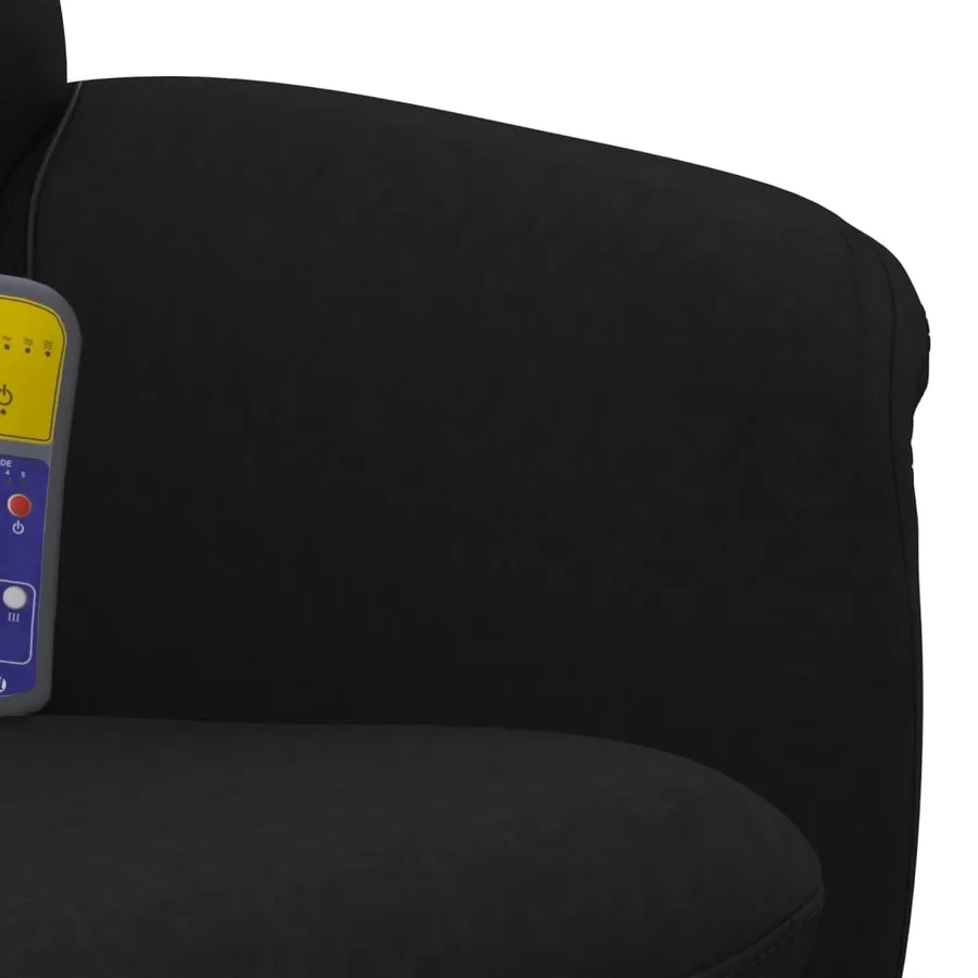 Fauteuil de massage inclinable avec repose-pied noir velours - 8