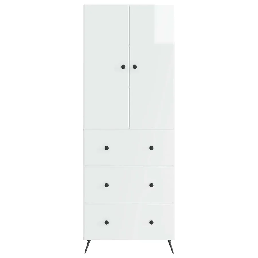 Ensemble de Meubles 2 pcs Blanc brillant 66 x 34,5 x 90 cm - 5