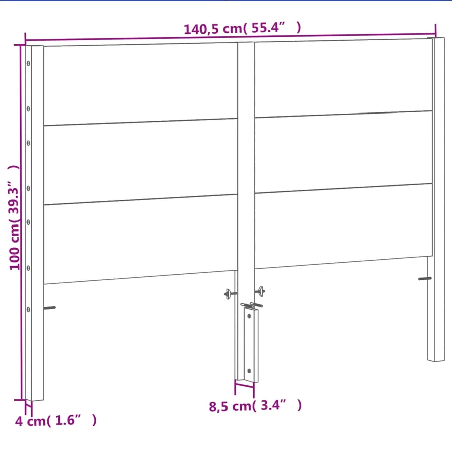 Tête de lit cire marron 135 cm bois massif de pin - 9
