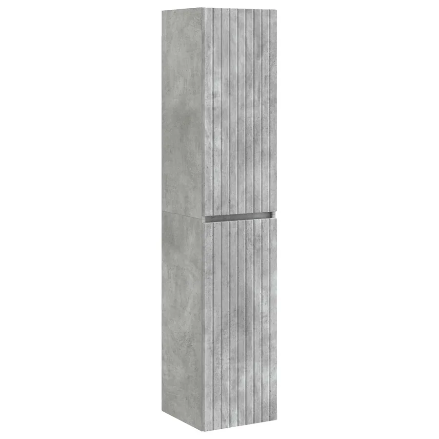 Cabinet de Salle de Bain Mural Gris béton 33 x 34,5 x 160 cm - 2