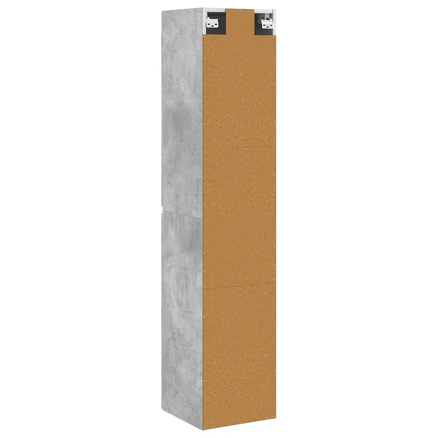 Cabinet de Salle de Bain Mural Gris béton 33 x 34,5 x 160 cm - 5