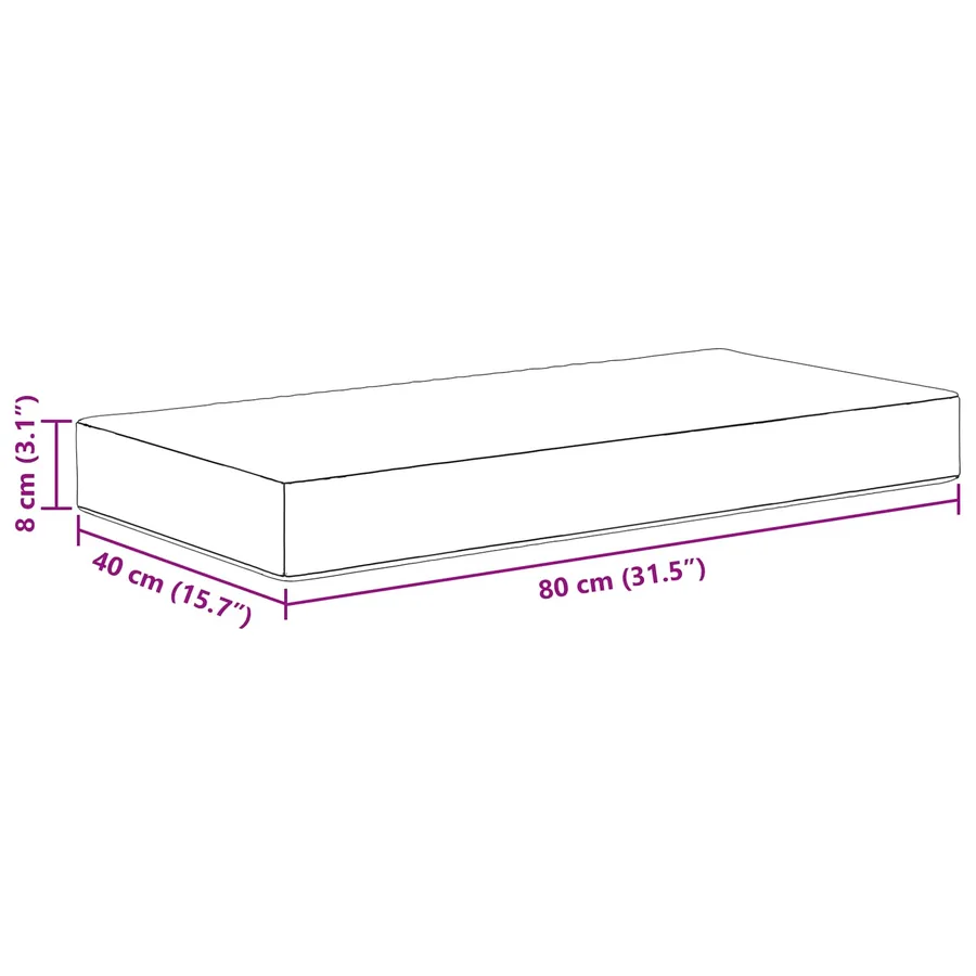 Coussin de Siège d'Extérieur Noir 80 x 40 x 8 cm - 8