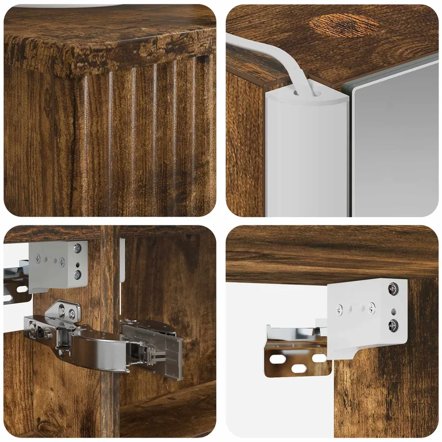 Ensemble de mobilier de salle de bain 5 pcs Chêne fumé - 10