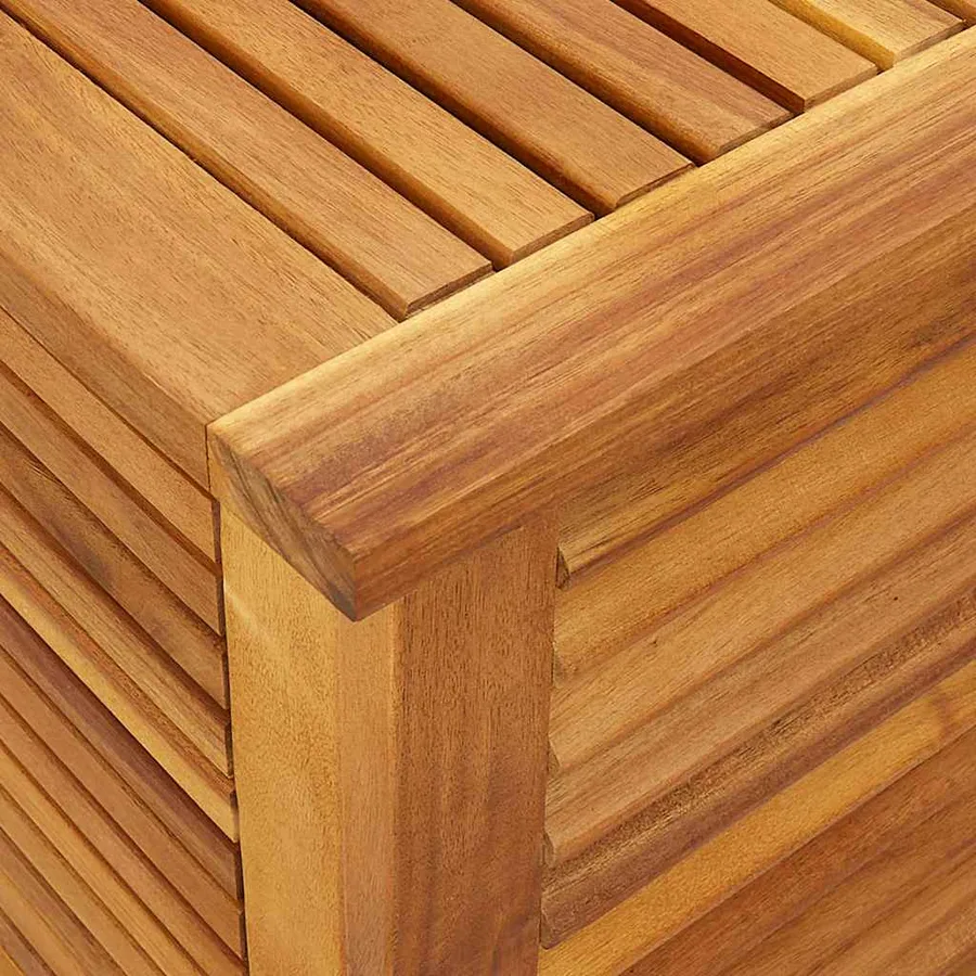 Boîte de rangement de jardin persiennes 60x50x56cm bois acacia - 10