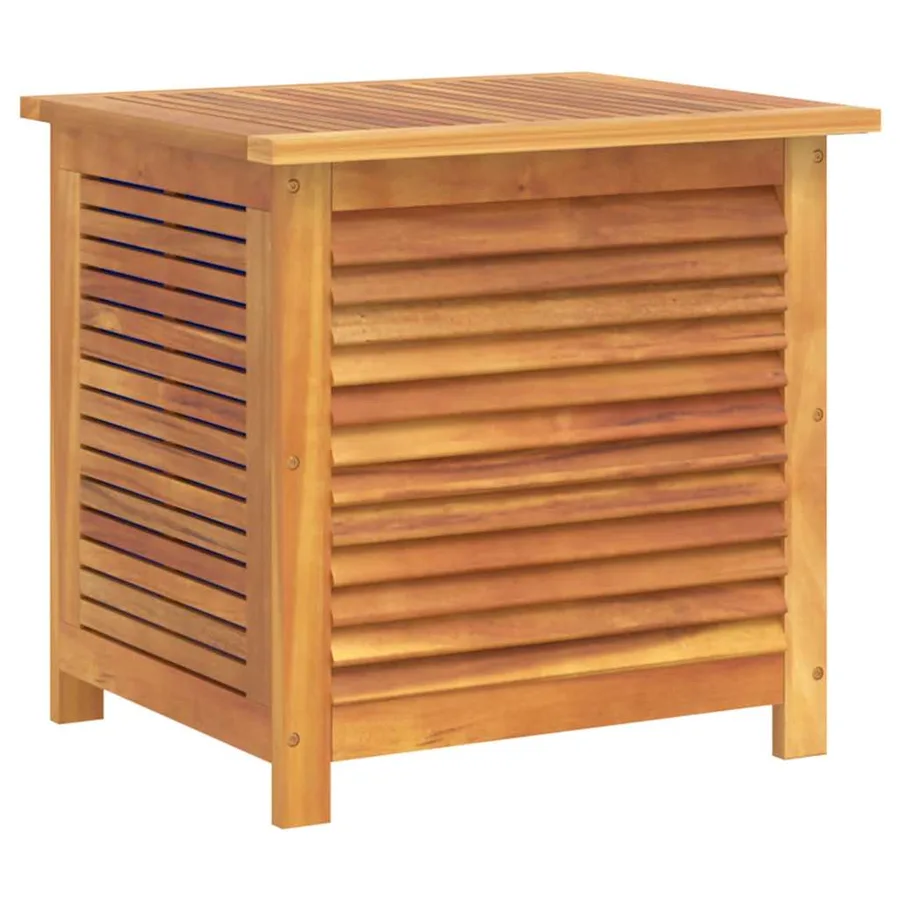 Boîte de rangement de jardin persiennes 60x50x56cm bois acacia - 2