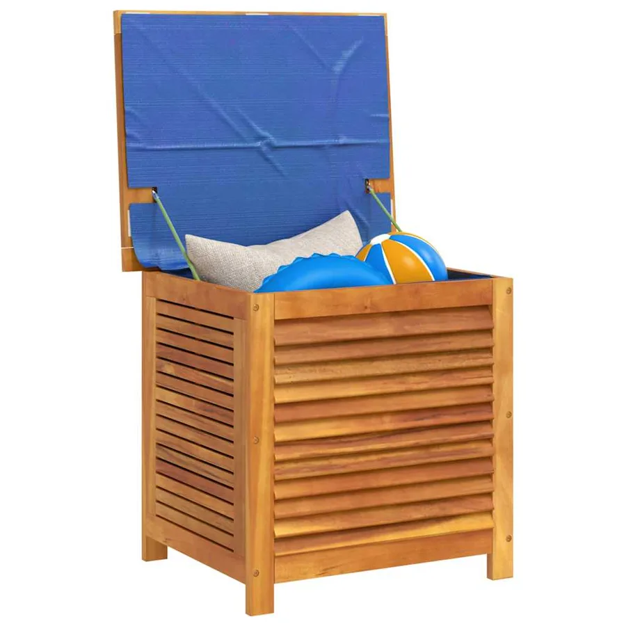 Boîte de rangement de jardin persiennes 60x50x56cm bois acacia - 4