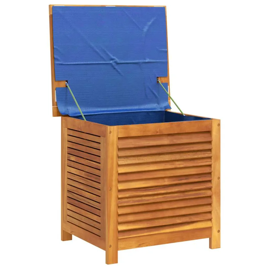 Boîte de rangement de jardin persiennes 60x50x56cm bois acacia - 7
