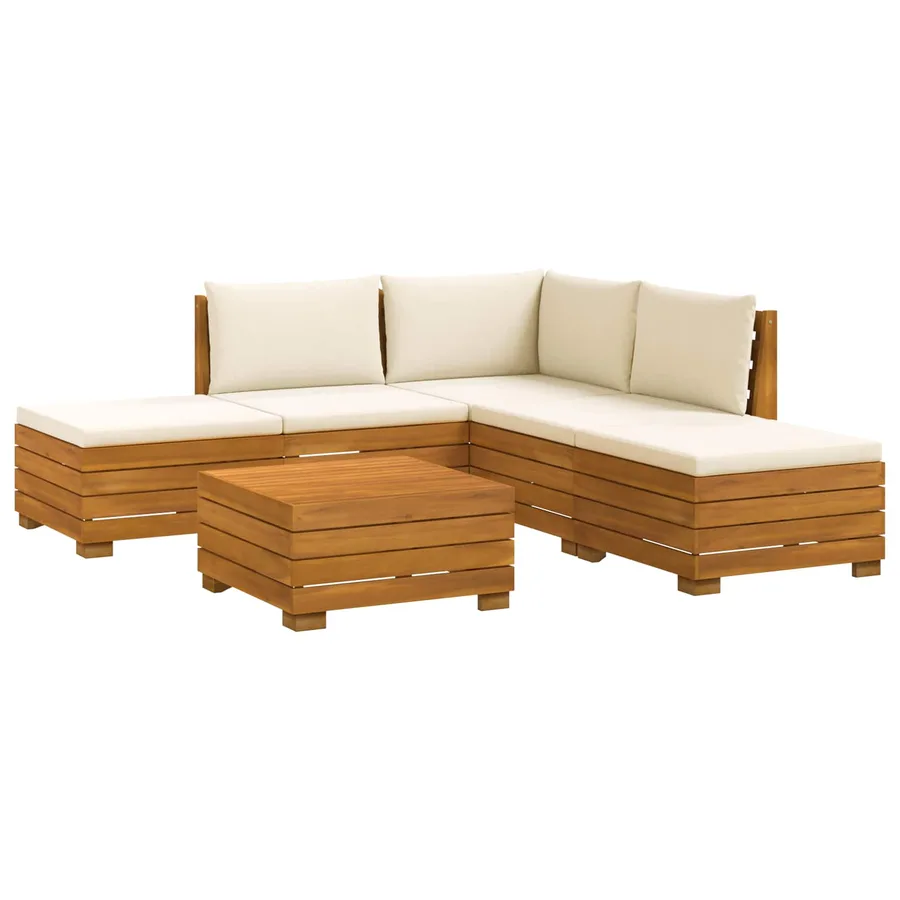 Ensemble de canapés d'extérieur avec coussin 6 Pièce Marron - 2