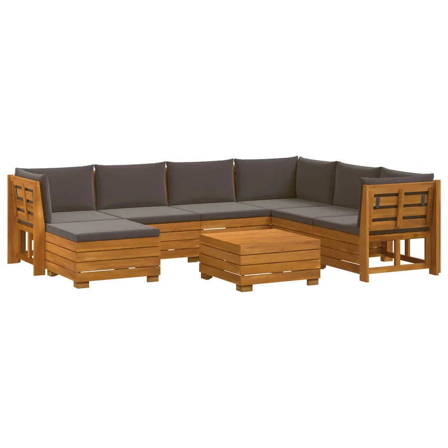 Ensemble de canapés d'extérieur avec coussin 8 Pièce Marron - 2