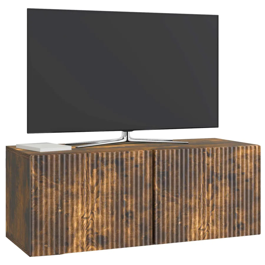 Meuble TV mural Chêne fumé 78,5 x 31 x 30 cm Bois d'ingénierie - 3