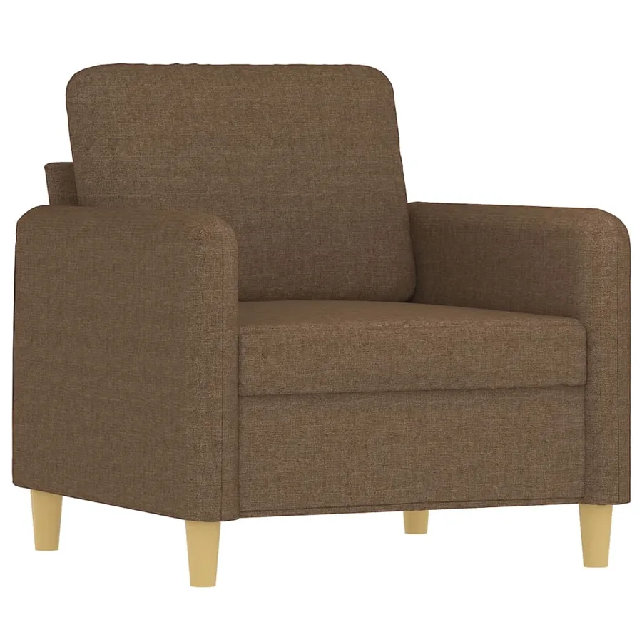 Ensemble de canapés 3 pcs avec coussins marron tissu - 3