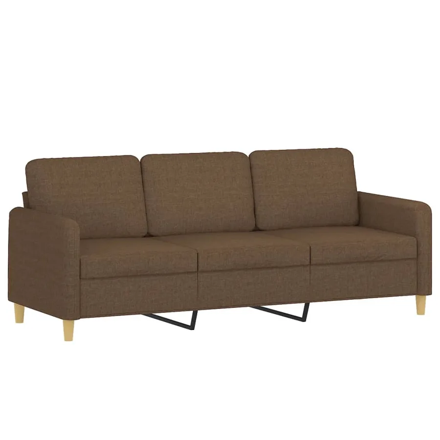 Ensemble de canapés 3 pcs avec coussins marron tissu - 5