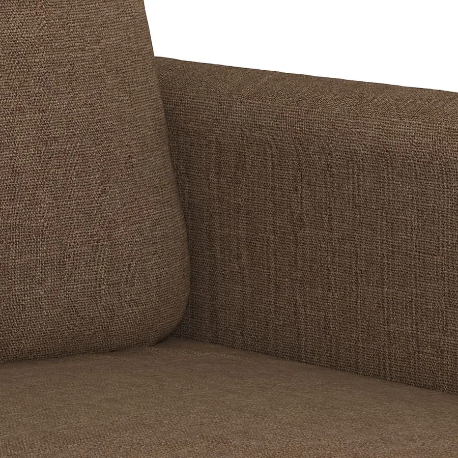Ensemble de canapés 3 pcs avec coussins marron tissu - 6