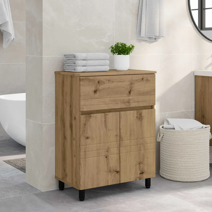 Unité de vanité de salle de bain Chêne artisanal