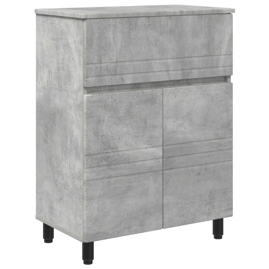 Unité de vanité de salle de bain Gris béton 60 x 35 x 80 cm - 2