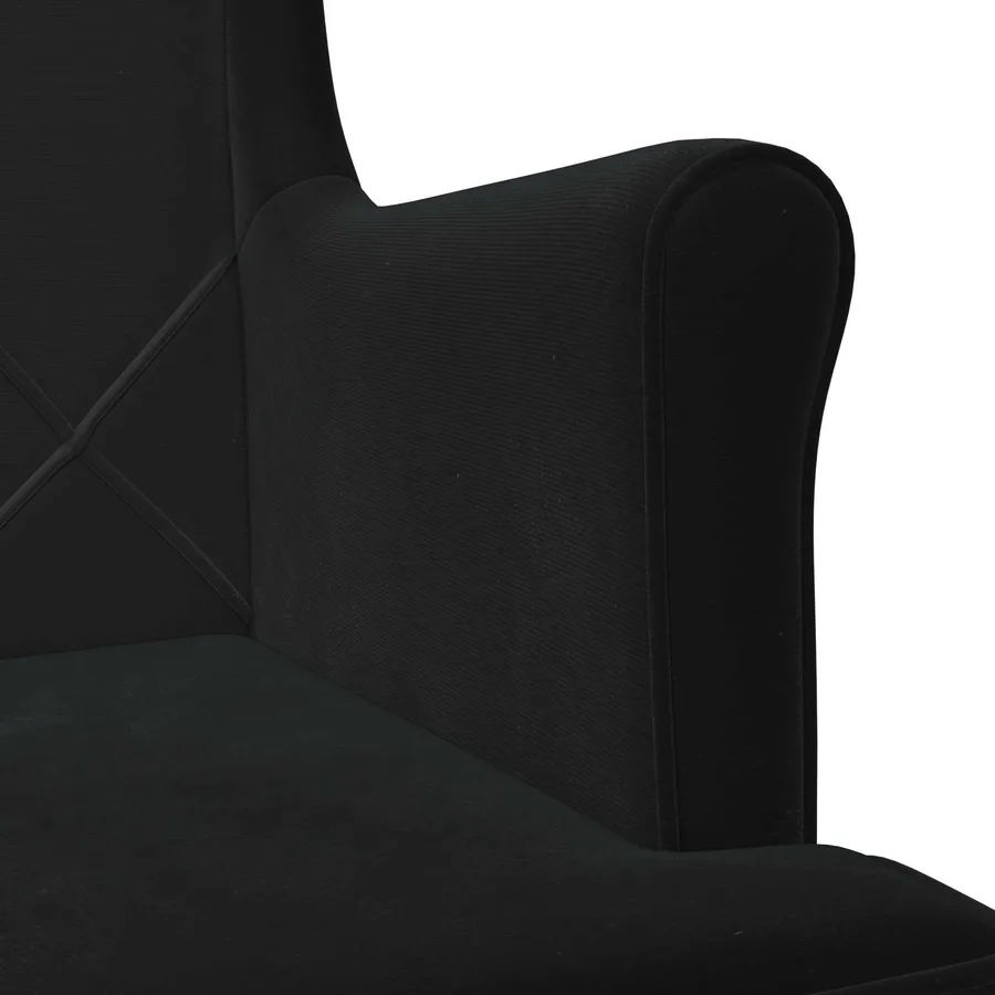 Fauteuil Noir Velours - 7