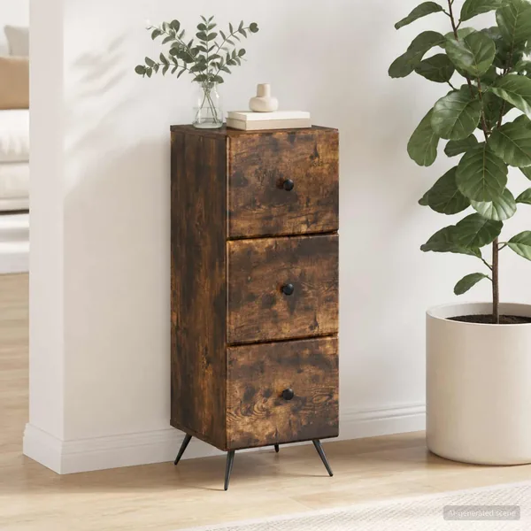 Armoire à tiroirs Chêne fumé 33 x 34,5 x 90 cm