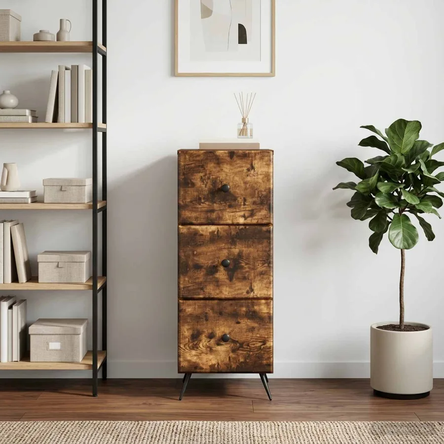 Armoire à tiroirs Chêne fumé 33 x 34,5 x 90 cm - 4