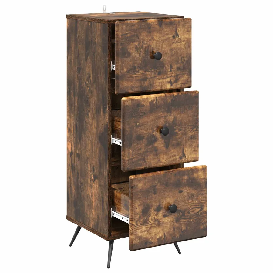 Armoire à tiroirs Chêne fumé 33 x 34,5 x 90 cm - 5
