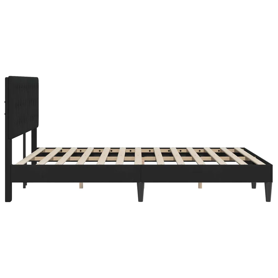 Cadre de lit avec tête de lit Noir 160 x 200 cm Velours - 5